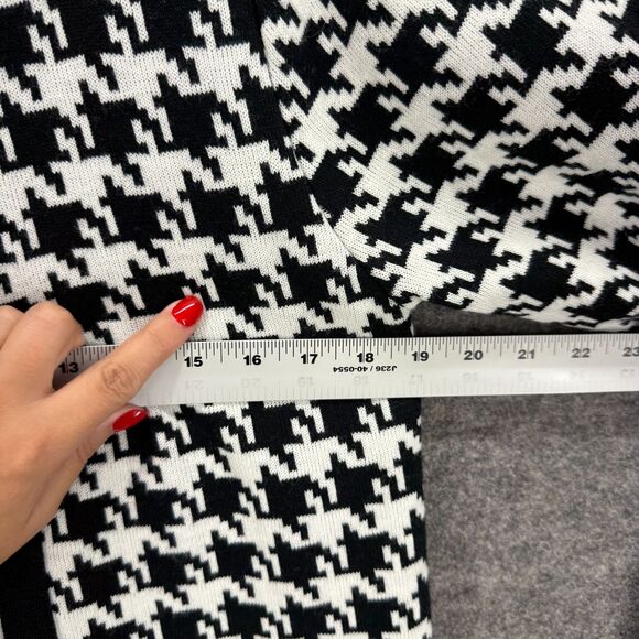 Sag Harbor Top Women L Large Black Geometric Long Sleeve Cotton Round Neck - Picture 4 of 6